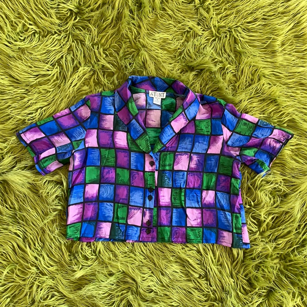 Vintage Cropped Silk Blouse !!!